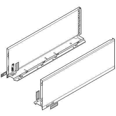 Комплект царг LEGRABOX pure, высота C (177,0 мм), НД=400 мм, белый шелк