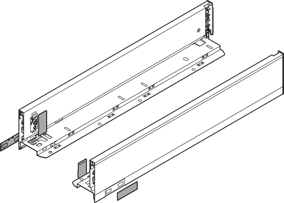 LEGRABOX, комплект царг, высота M (90,3 мм), НД=650 мм, терра-черный