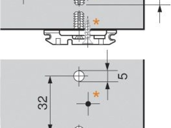 Монтажная планка Clip, подъем 0мм, EXPANDO для полунакладных конструкций