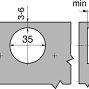 MODUL, вкладная петля мебельная 100гр