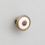 FB027 мебельная ручка-кнопка бронза полированная с белой вставкой