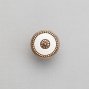 FB027 мебельная ручка-кнопка бронза полированная с белой вставкой